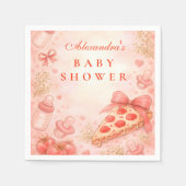 Serviette En Papier Pizza Night Baby Shower (Devant)