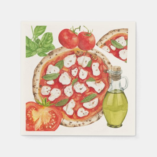 Serviette En Papier Pizza Party (Devant)