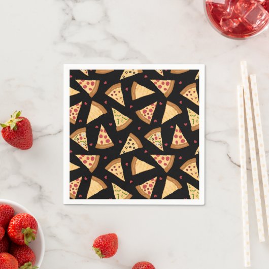 Serviette En Papier Pizza Party (En situation)