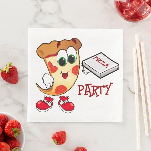 Serviette En Papier Pizza Party (En situation)