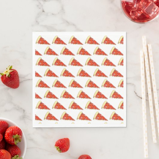 Serviette En Papier Pizza Party Fromage Pepperoni Pie tranche Pizzeria (En situation)