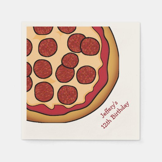 Serviette En Papier Pizza Party Papier personnalisé serviettes (Devant)