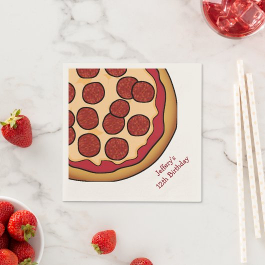 Serviette En Papier Pizza Party Papier personnalisé serviettes (En situation)