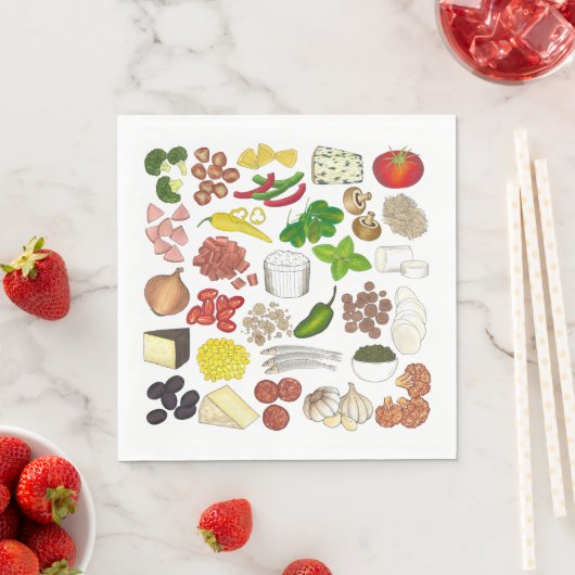 Serviette En Papier Pizza Party Topings Italien Food Pizzeria Pie (En situation)