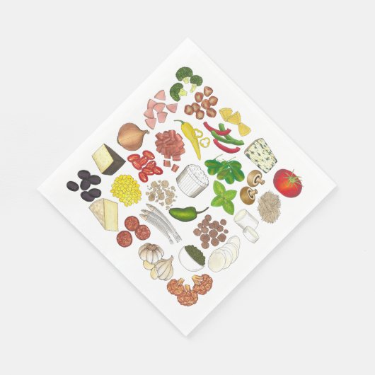Serviette En Papier Pizza Party Topings Italien Food Pizzeria Pie (Coin)