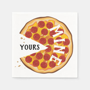 Serviette En Papier Pizza pepperoni drôle mignon