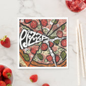 Serviette En Papier Pizza Pie (En situation)