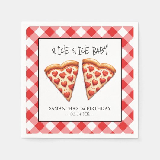 Serviette En Papier Pizza Pizza Party serviettes en tranches fines (Devant)