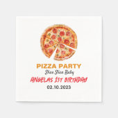 Serviette En Papier Pizza pour bébés tranche moderne 1er anniversaire (Devant)