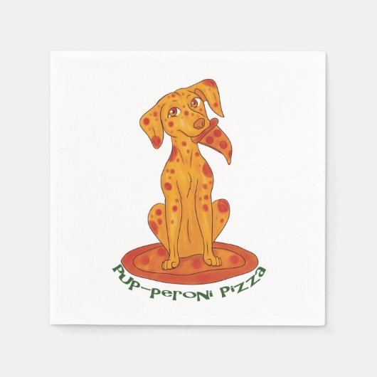 Serviette En Papier Pizza Puppy (Devant)