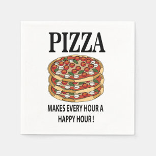 Serviette En Papier Pizza Rend Chaque Heure Une Soirée Heureuse Fête d
