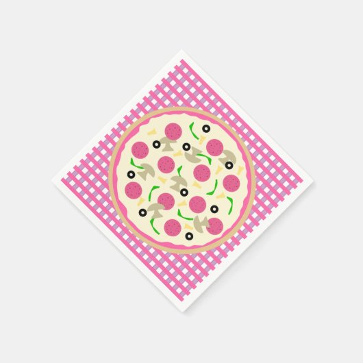 Serviette En Papier Pizza rose et violet (Coin)
