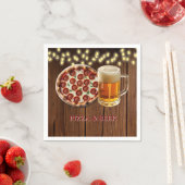 Serviette En Papier Pizza rustique & Baby shower de bière (En situation)