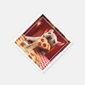 Serviette En Papier Pizza Slice mangeur de chien (Coin)