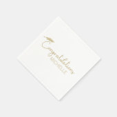 Serviette En Papier Plafond de diplôme Félicitations Gold White Script (Coin)