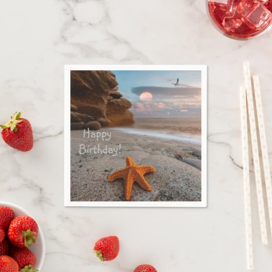 Serviette En Papier Plage Anniversaire Papier serviettes (En situation)