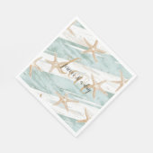 Serviette En Papier Plage Aqua Mint Starfish Stripes Mariage (Coin)