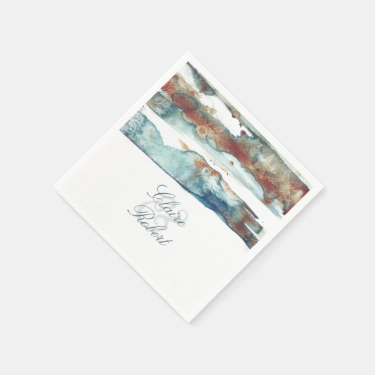 Serviette En Papier Plage Aquarelle moderne Mariage Starfish (Coin)