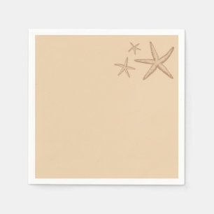 Serviette En Papier Plage beige Thème Poisson Starfish Papier
