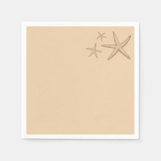 Serviette En Papier Plage beige Thème Poisson Starfish Papier (Devant)