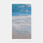 Serviette En Papier Plage Bleu Tropical Ocean Waves Mariage côtier (Devant)