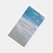 Serviette En Papier Plage Bleu Tropical Ocean Waves Mariage côtier (Coin)