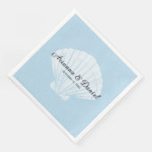 Serviette En Papier Plage Blue Seashell Mariage Napkins (Coin)