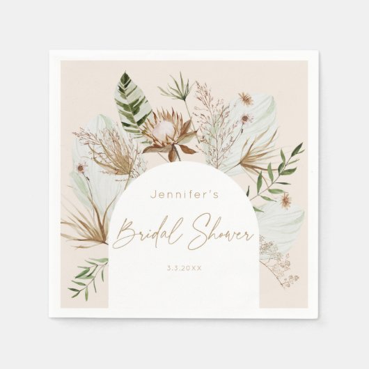 Serviette En Papier Plage bohème pampas herbe douche nuptiale (Devant)