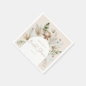 Serviette En Papier Plage bohème pampas herbe douche nuptiale (Coin)