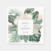 Serviette En Papier Plage botanique tropicale florale mariage serviett (Devant)