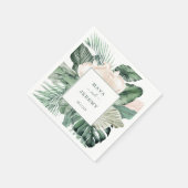 Serviette En Papier Plage botanique tropicale florale mariage serviett (Coin)