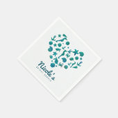 Serviette En Papier Plage Choses Turquoise Aquarelle Moderne Chic Part (Coin)