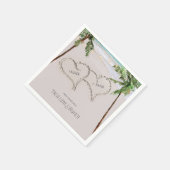 Serviette En Papier Plage Coeur de sable Palm Tropical | Mariage moder (Coin)