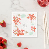 Serviette En Papier Plage Coral Reef Sea Shell & Starfish Napkins (En situation)