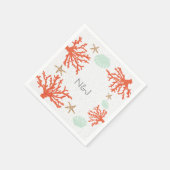 Serviette En Papier Plage Coral Reef Sea Shell & Starfish Napkins (Coin)