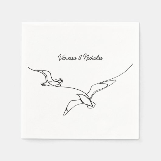 Serviette En Papier Plage côtière Mariage vacances d'été Fiançailles (Devant)