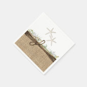 Serviette En Papier Plage côtière rustique Starfish Burlap & Greenery (Coin)