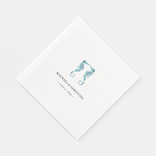 Serviette En Papier Plage côtière simple Chevaux personnalisés (Coin)