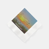 Serviette En Papier Plage coucher de soleil d'été (Coin)