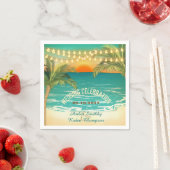 Serviette En Papier Plage coucher de soleil Mariage (En situation)