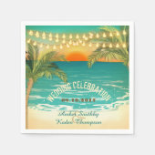 Serviette En Papier Plage coucher de soleil Mariage (Devant)
