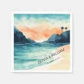 Serviette En Papier Plage d'aquarelle minimale (Devant)