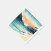 Serviette En Papier Plage d'aquarelle minimale (Coin)