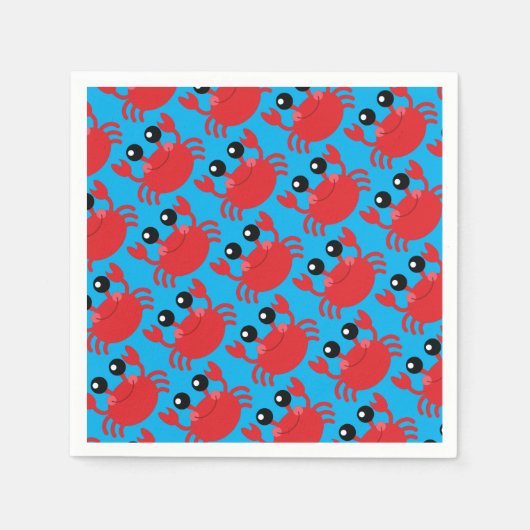 Serviette En Papier Plage de la fête d'anniversaire du crabe (Devant)