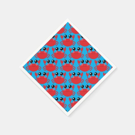 Serviette En Papier Plage de la fête d'anniversaire du crabe (Coin)