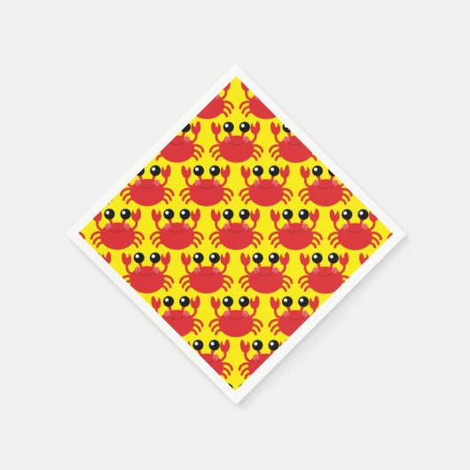 Serviette En Papier Plage de la fête d'anniversaire du crabe (Coin)