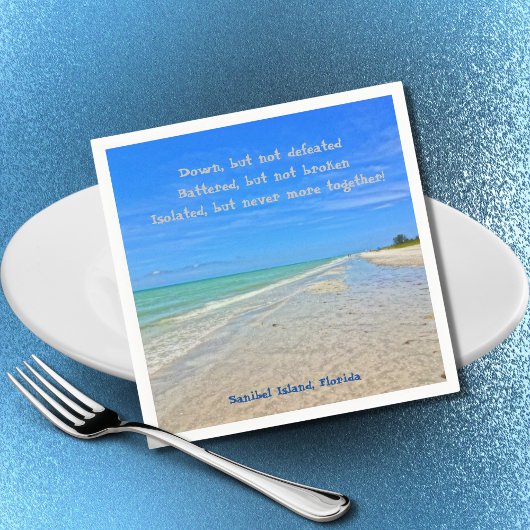 Serviette En Papier Plage de l'île de Sanibel Floride Pré-ouragan Ian
