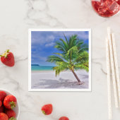 Serviette En Papier Plage de l'île tropicale de Palm Tree (En situation)