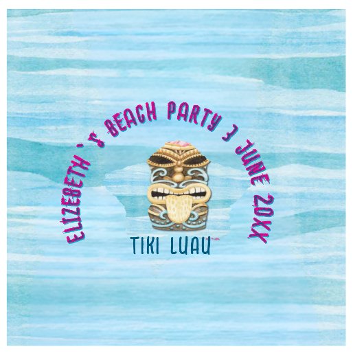 Serviette En Papier plage de l'île tropicale tiki luau