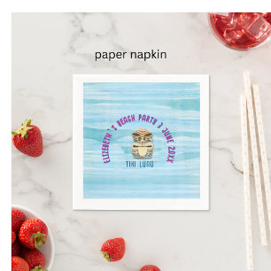 Serviette En Papier plage de l'île tropicale tiki luau